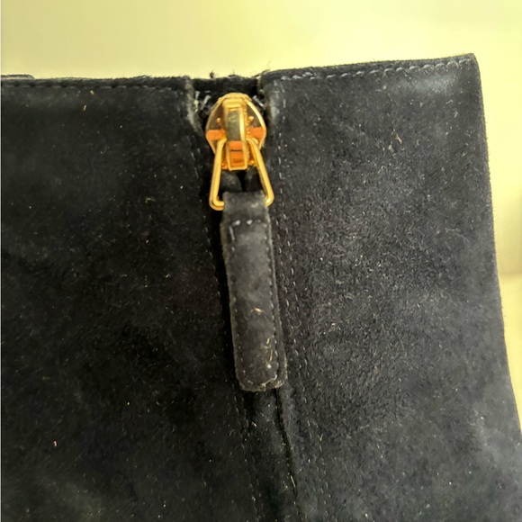Navy suede Nine West heeled boots - Picture 9 of 11